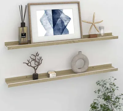 Produktbild von "im Angebot" Wandregale 2 Stk. Weiß und Sonoma-Eiche 80x9x3 cm - Wandregale CC10380