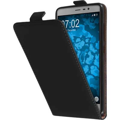 Produktbild von PhoneNatic Kunst-Lederhülle kompatibel mit Xiaomi Redmi Note 3 - Flip-Case schwarz Cover