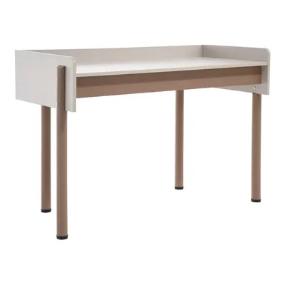 Produktbild von BEAUTYSOFA Moderner Arbeitstisch BOREO 118 x 58 cm Kaschmir/Cappuccino, Schreibtisch mit Regalaufsatz und Schubladen
