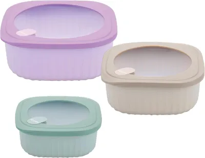 Productafbeelding van Freshbox set van 3, vierkante containers, inhoud: 450 + 850 + 1400 ml