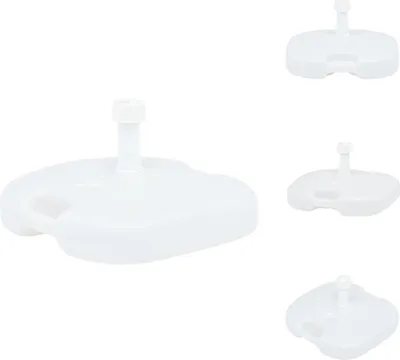 Obrázok produktu pre vidaXL Stojan na slnečník piesok/voda 16 l biely plast - Stojan na slnečník