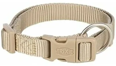 Productafbeelding van Trixie Premium halsband, kleur: beige, maat: M-L