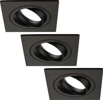 Produktbild von Ledvion LED Einbaustrahler 3er Set Schwarz 3W dimmbar Kaltweiss