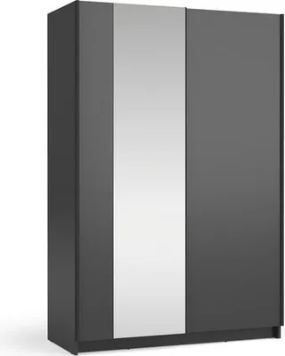 Obrázek produktu pro Úzká zrcadlová šatní skříň 120 cm CARTAGO - černá