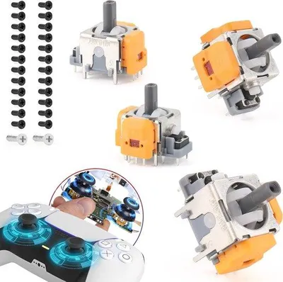 Immagine prodotto di Bastoncini effetto Hall per controller PS5 - Joystick 3D anti-deriva - per PlayStation 5 - Copertura per controller PS5 - Set di 4 viti.