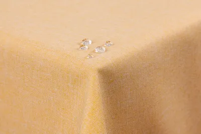 Produktbild von Tischdecke mit Lotuseffekt Leinenoptik wasserabweißend abwaschbar 135 x 180 cm - gelb