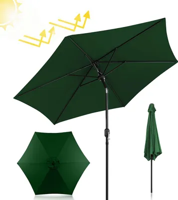 Produktbild von Izrielar Sonnenschirm Ø270cm, Gartenschirm, knickbar, Schirmtuch mit PA-Beschichtung, UV-Schutz bis UPF 50+, ohne Ständer, Grün
