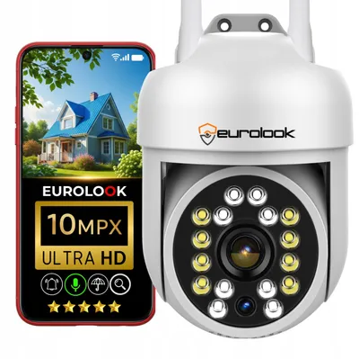 Produktbild von Eurolook Outdoor IP WiFi Kamera 10MP 4K Ultra HD PTZ mit Audio