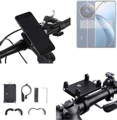 Produktbild von K-S-Trade Handyhalterung für das Fahrrad kompatibel mit Realme 12 Pro 5G Halter Lenkstange Fahrradhalterung Motorrad Bike Mount Befestigung