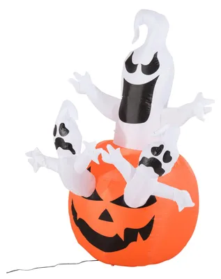Produktbild von HOMCOM Halloween Deko Aufblasbarer Kürbis Geist Gespenst Figur Luftfigur mit LED