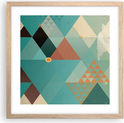 Produktbild von Gerahmtes Poster - Rahmen in heller Eiche - Abstraktion modern - 40x40 cm - Wand Bild - Wanddeko - Wandbilder - Wandposter - Bilderrahmen - Bilder - Kunstdruck - Wandbild - P2NAC40x40-3571