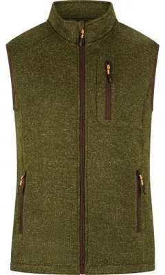 Productafbeelding van Il Lago Prestige gestrikte fleece vest voor heren, model Eric, kleur olijfgroen, maat XL
