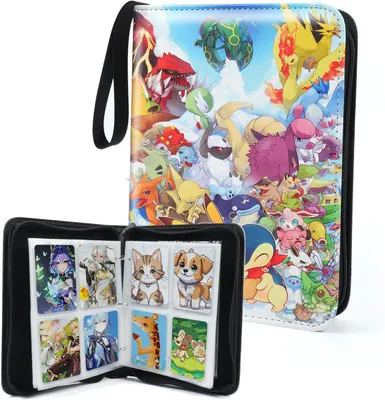 Productafbeelding van Verzamelingalbum voor Pokémon Trading Card Game kaarten, 480 vakken, verzamelalbum, toploader binder, waterdichte Polyurethankaartmap, verzamelmap, boek
