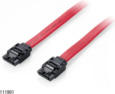Produktbild von Equip Flachkabel SATA 6Gbps 1.00m m. Metallclip Polybeutel