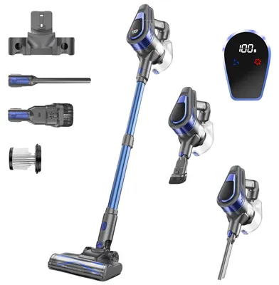 Imagen del producto de Aspiradora inalámbrica, con dos modos de succión, pantalla digital LED, enchufe tipo C para voltaje de 220-240V (estándar europeo)