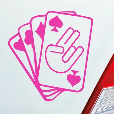 Produktbild von Auto Aufkleber Spielkarten Shocker Poker Tuning 10x10 cm Pink Sticker Heckscheibenaufkleber