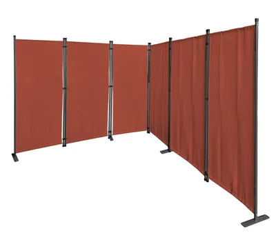 Produktbild von Paravent 6 Teilig 340x165cm Rotorange - Garten & Balkon Sichtschutz Stellwand Innen & Außen - Raumteiler Trennwand Faltbar Blickdicht & Wetterfest