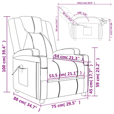 Image de vidaXL Fauteuil de massage anthracite similicuir