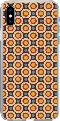 Produktbild von MuchoWow® Handyhülle Schutzhülle Hülle für Telefoonhoesje iPhone Xs Retro - Vintage - Design - Kreis Silikon Softcase Handy Hülle - Handytasche