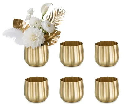 Image de Omgoods - Ensemble de 6 vases dorés pour la décoration de table