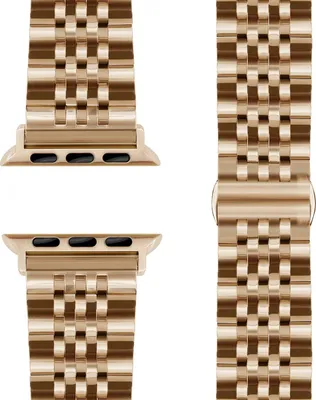 Produktbild von Trivo Edelstahl Armband für Apple Watch Ultra/SE/10/9/8/7/6/5/4/3/2/1, Metall Ersatzarmband Rostfrei, 42/44/45/46/49mm -  Champagner Gold
