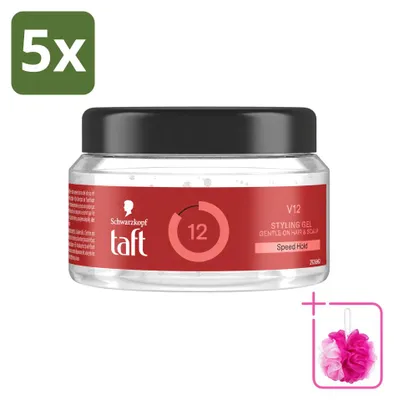 Imagen del producto de 5 unidades de gel de peinado Taft V12 - Fijación ultrarrápida - 250 ml - Paquete económico