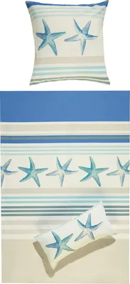 Produktbild von REDBEST Bettwäsche blau-beige 1x 135x200 cm + 1x 40x80 cm
