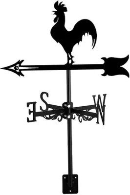 Produktbild von Famanu Windfahne Hahn - Wetterfahne - Garten Dekoration - 33x56 cm - Schwarz