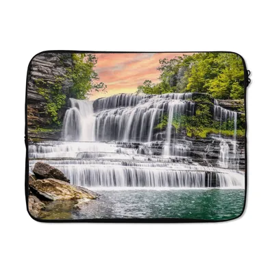 Produktbild von MuchoWow® Laptop Hülle 15 Zoll Wasserfall - Wasser - Steine - Pflanzen - Natur Laptoptasche - Laptoptasche - Sleeve - Rundum-Schutz