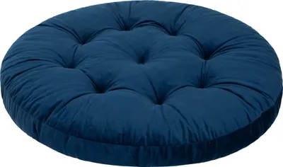 Image de Coussin pour fauteuil suspendu, panier suspendu fauteuil, intérieur/extérieur, garniture, rond, swing, coussin à bascule, coussin d'assise pour chaise, velours, lavable, bleu, 92 x 92 cm