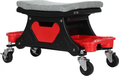 Obrázok produktu pre Jayseuw dielenská stolička na kolieskach, 640x320x355 mm, nosnosť 185 kg, pre dielňu a údržbu automobilov, 4-palcové gumové kolieska s 2 brzdami, dielenská stolička