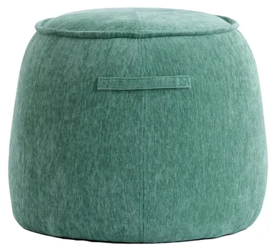 Image de Pouf SIBIU rond en tissu vert – Ø50x40 cm