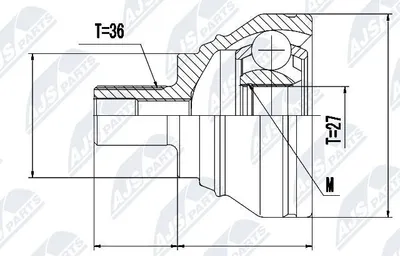 Produktbild von NTY Gelenksatz Antriebswelle Vorne Radseitig für VW Golf VII Schrägheck (5G1, BQ1, BE1, BE2) NPZ-VW-019