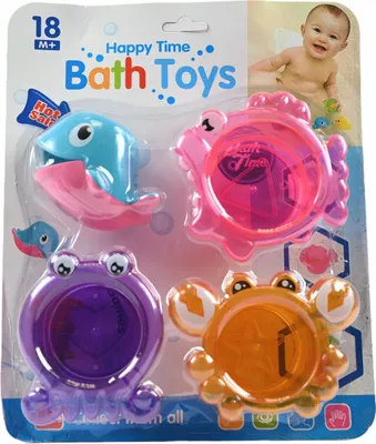 Produktbild von Bunte Badebecher für Kinder - Stapelbecher Wasserspielzeug für Badewanne & Strand - Badespaß