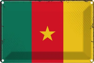 Produktbild von vianmo Blechschild 20x30 cm Kameruns Cameroon Flagge Fahne Wappen
