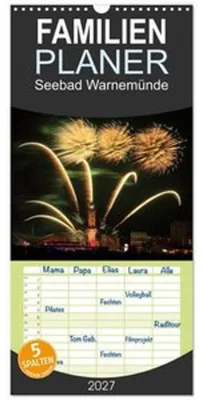 Produktbild von Familienplaner 2027 - Seebad Warnemünde mit 5 Spalten (Wandkalender, 21 x 45 cm) CALVENDO