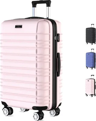 Produktbild von Voyagoux® AVALON - Handgepäck Reisekoffer - 39L - Trolleys - Reisekoffer mit Rollen - Hellrosa - TSA Schloss