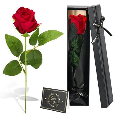 Ewige Rose in Geschenkbox, konserviert, 27,5 cm, rosa