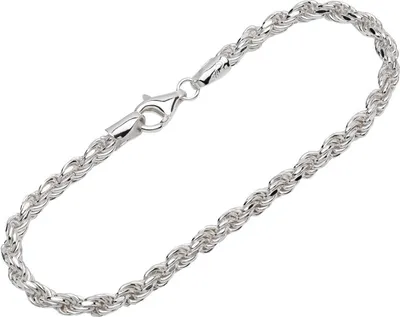 Produktbild von Armband 925 Sterling Silber 19cm Kordelkette geschliffen Damen Armbandkette fein