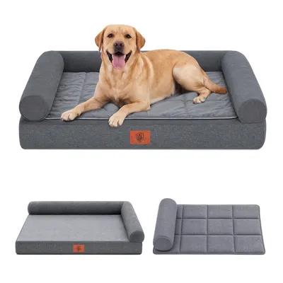 Produktbild von GTPLAYER Hundebett – 90x66x16 cm, Eierschalen-Schaumstoff mit Druckentlastung, wasserdichtes, waschbares Hundebett mit 2-in-1-Kühl-/Heizunterlage