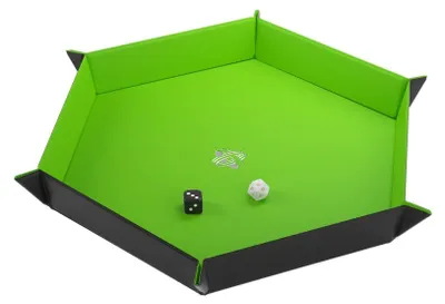Produktbild von Gamegenic Würfelbecher magnetisch sechseckig schwarz grün - Brettspiel Zubehör