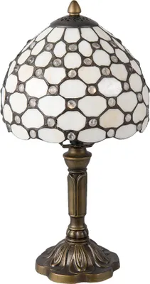 Produktbild von Clayre & Eef Tiffany Tischlampe Ø 20x38 cm Weiß Braun Glas