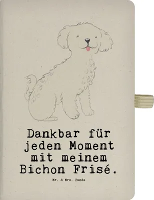 Produktbild von Mr. & Mrs. Panda Journal Bichon Frisé Moment - Transparent - Geschenk, Notizheft A5, notizbuch, Skizzenbuch, Adressbuch
