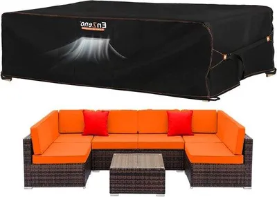 Productafbeelding van Famanu beschermhoes voor tuinmeubels - Waterdicht, 250 x 210 x 90 cm, zwart - Gemaakt van 420D Oxford-stof
