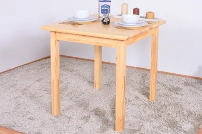 Produktbild von Esstisch Massivholz Natur 75x75 cm, 75 cm hoch, 2,5 cm Tischplatte