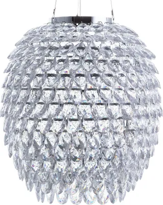 Produktbild von BELIANI Hängeleuchte Silber Acrylglas rund mit Kristallen Kronleuchter-Optik Glamour Stil