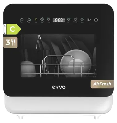 Mini-Tischgeschirrspüler, 3 Gedecke, 6 Programme, Energieklasse C, Weiß