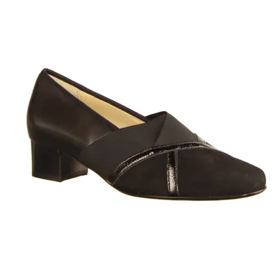 Produktbild von Damen Pumps Hassia Evelyn J 303332-100, schwarz, Leder, NEU - Damenschuhe Modische Pumps / Ballerina, Schwarz, leder (samtziegee), absatzhöhe: 30 mm