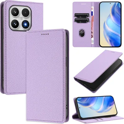 Immagine prodotto di Litchi pelle cellulare caso per Xiaomi 17 Portafoglio slot per schede stand funzione copertura viola