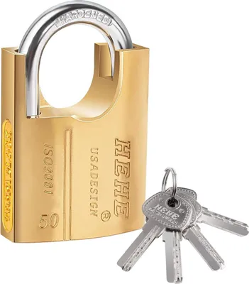 Image de Cadenas Laiton massif 4 clés Serrure de sécurité 50mm